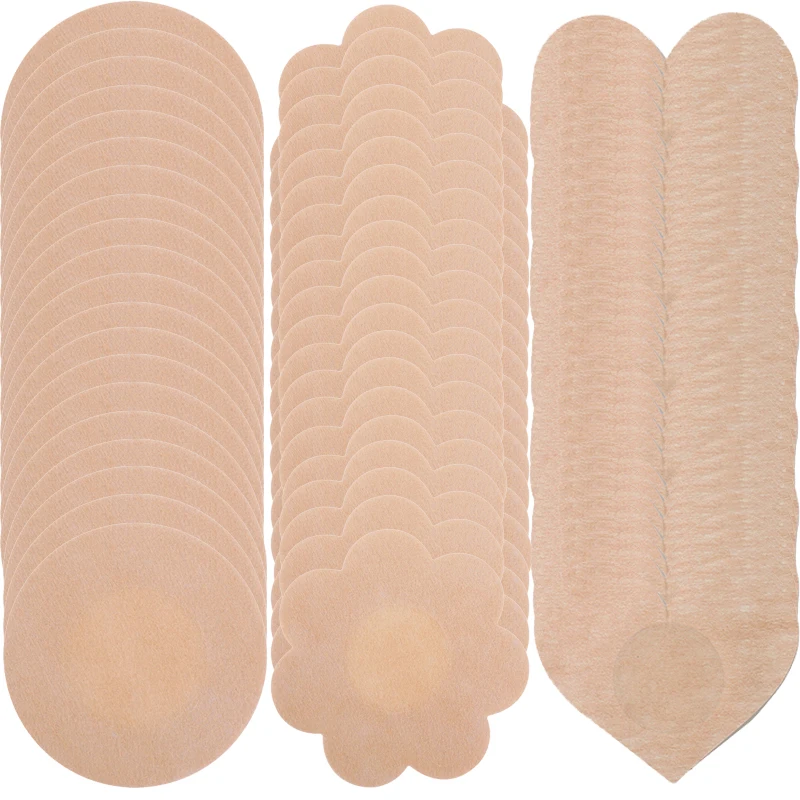30pcs Cloth Nipple Cover Teat Hide Women Nipple Pasties Piece Breast Petals Invisible Bra Padding Chest Sticker Patch Covers