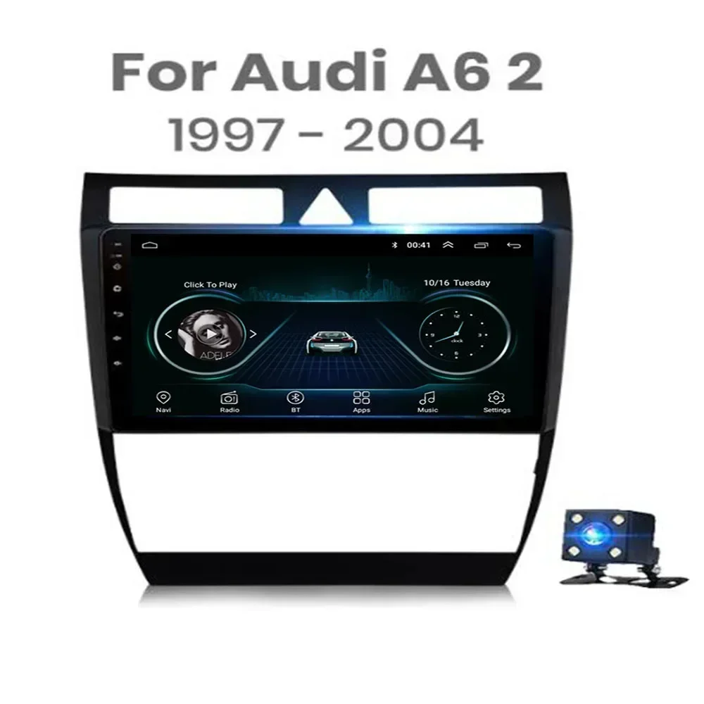 2 Din Android 13 Автомобильный радиоприемник для Audi A6 C5 1997-2004 S6 RS6 Мультимедийный плеер 5G