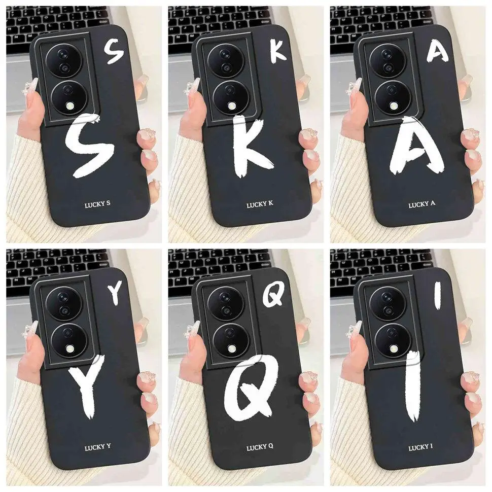 Фото Для Honor X7b 4G CLK-LX1 CLK-LX2 CLK-LX3 Чехол Lucky Letter A-Z Мягкий силиконовый чехол для Honor X7b 5G Honor Play 8T CLK-AN00 Shell №1