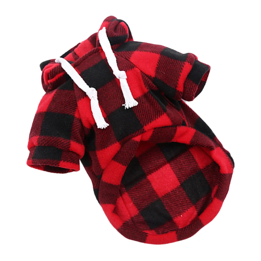 

Dog Pet Plaid Christmas Dogssweater Clothes Hoodie Red Costume Hoodies Winter Outfit Medium Apparel Sweatshirt Coat Small Puppy