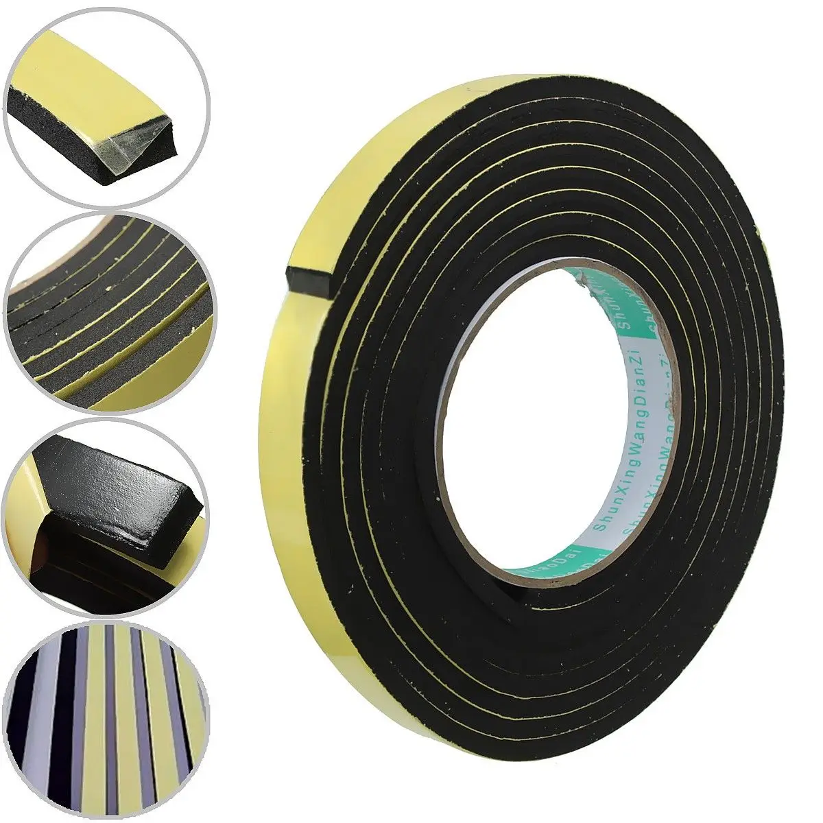 

5/10m Self Adhesive Black EVA Foam Tape Door Sealing Strip Anti-Collision Window Gap Draught Excluder