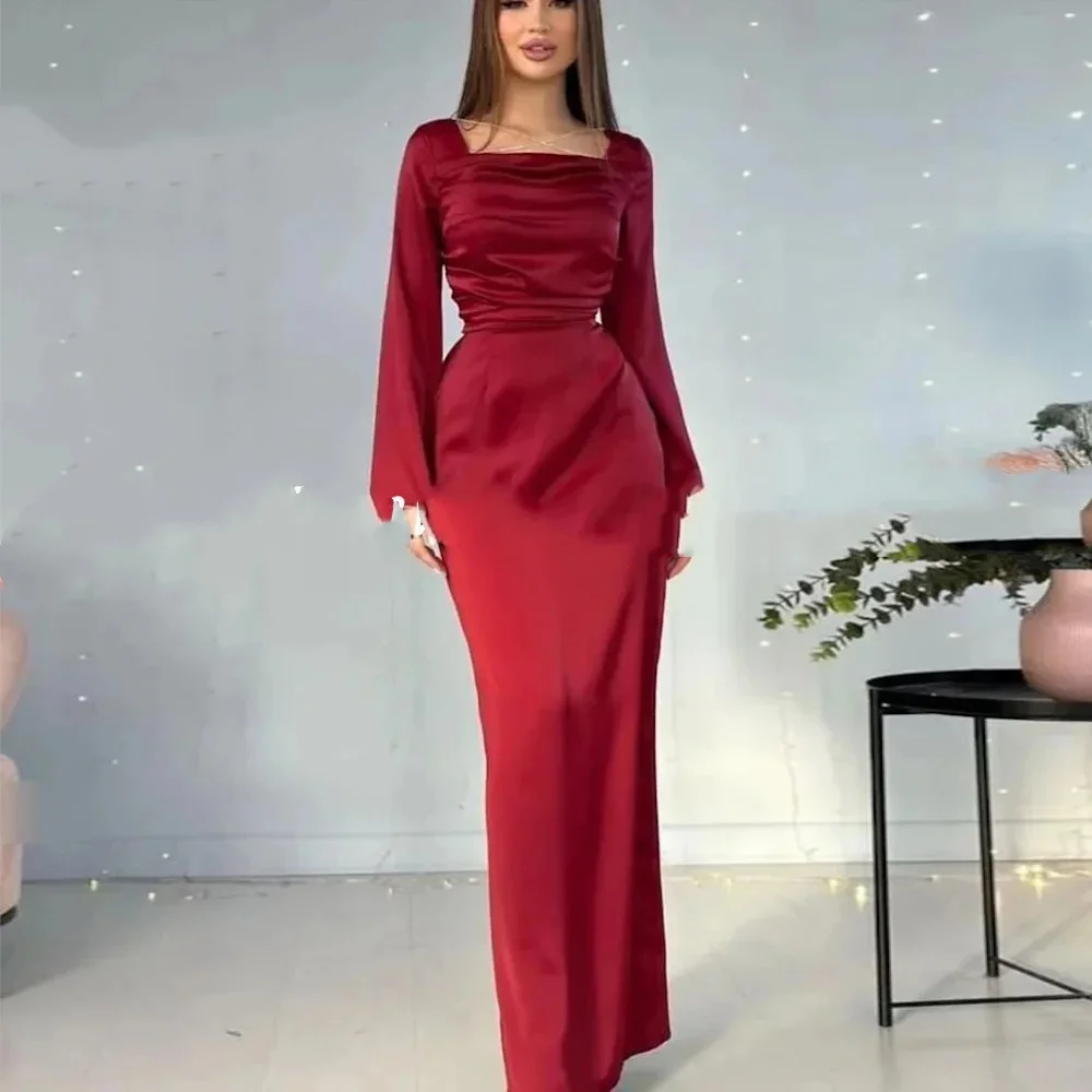 Женское элегантное и красивое роскошное платье Muloong до щиколотки с квадратным