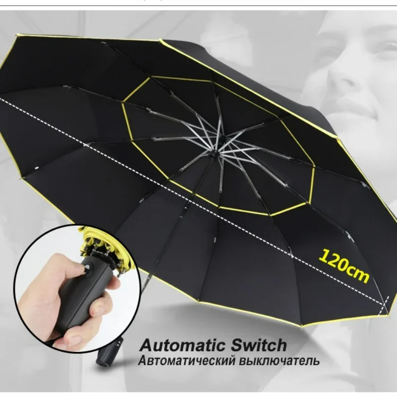 

Double Car Women Travel Umbrella Large Rain Family 120CM Wind Men 3Folding Big Automatic Resistant Business Umbrella Umbrellas