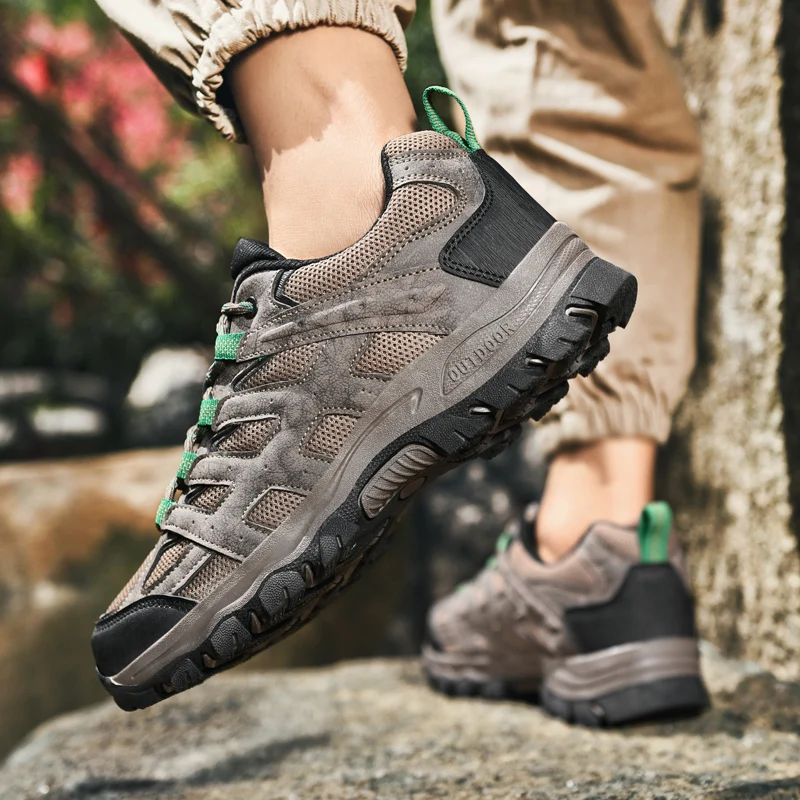 Outdoor Hiking Shoes, Men's Mesh Comfortable Hiking Shoes, Men's Large Outdoor Anti Slip Hiking Shoes, Sizes 39-47