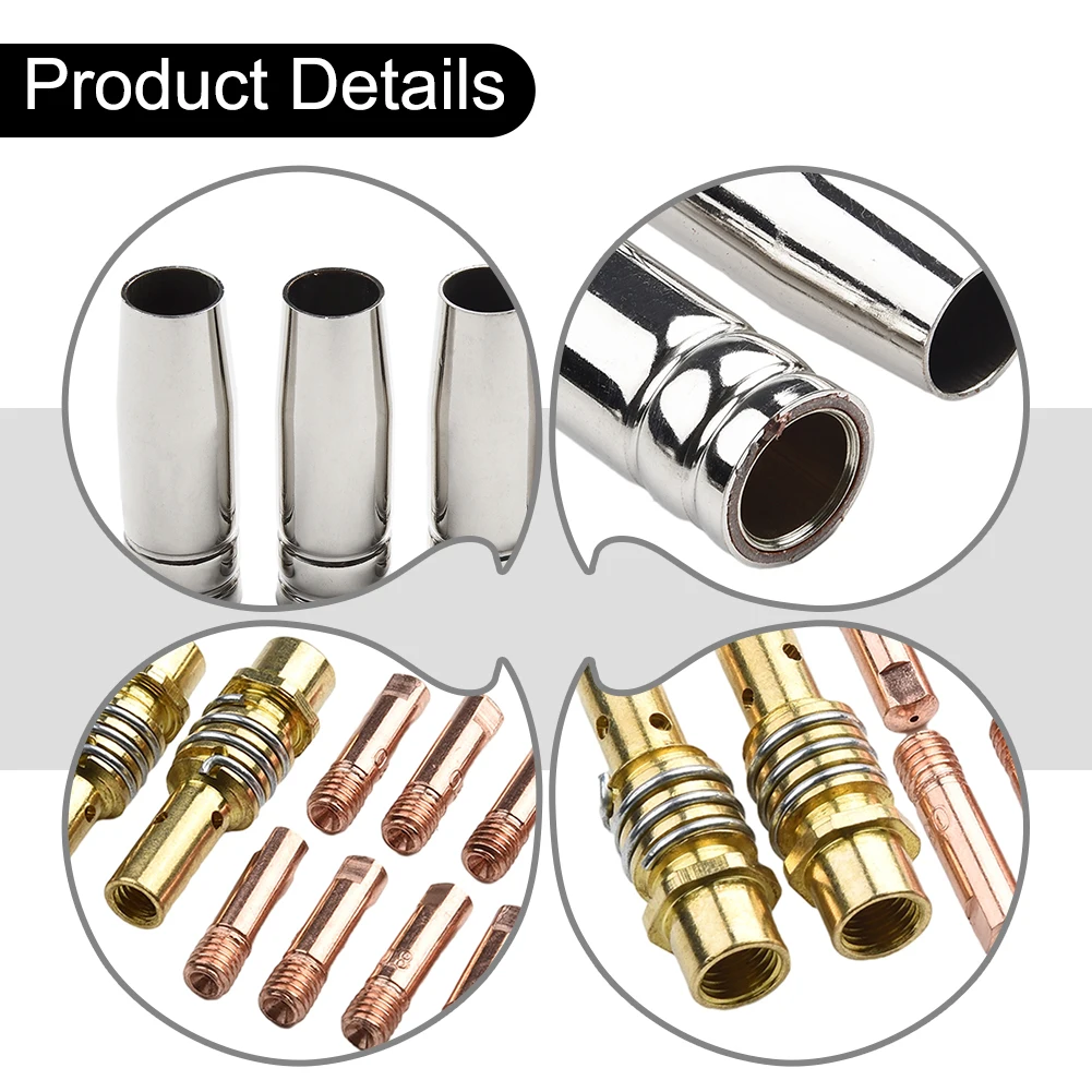 

Accessories Nozzle Welding Gun Parts Kit 19 Pack Corrosion Resistant For Binzel 15AK For MIG Welders Components