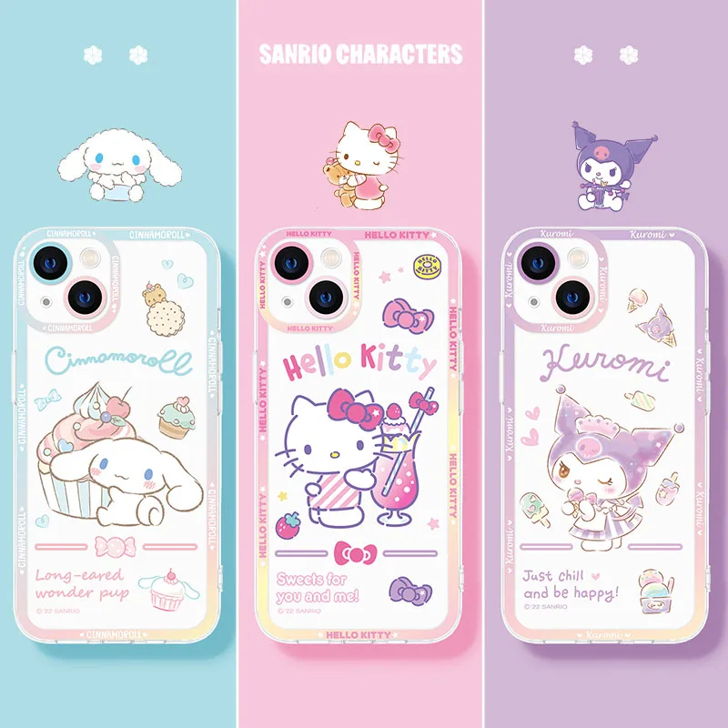 

Hello Kitty Kuromi Phone Case for OnePlus 8 8T 9 9T 10 Pro 9R 9RT Nord One Plus 1+9R 1+8T 1+10Pro Soft Silicone Clear Back Cover