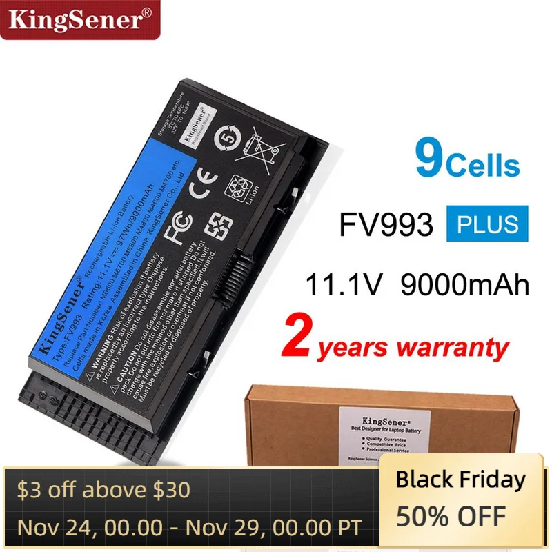Аккумулятор KingSener FV993 для ноутбука DELL Precision M6600 M6700 M6800 M4800 M4600 M4700 FJJ4W PG6RC R7PND 11 1v 97wh fv993 laptop battery for dell precision m6600 m6700 m6800 m4800 m4600 m4700 notebook