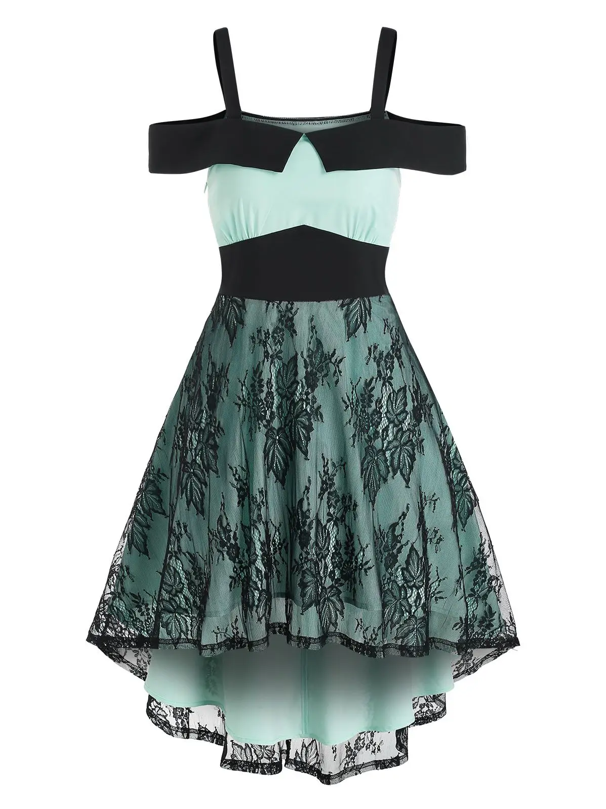 

Женское винтажное платье средней длины Dressfo, летнее платье с цветочным принтом, листьями, кружевом, вставкой, коротким рукавом и открытыми плечами