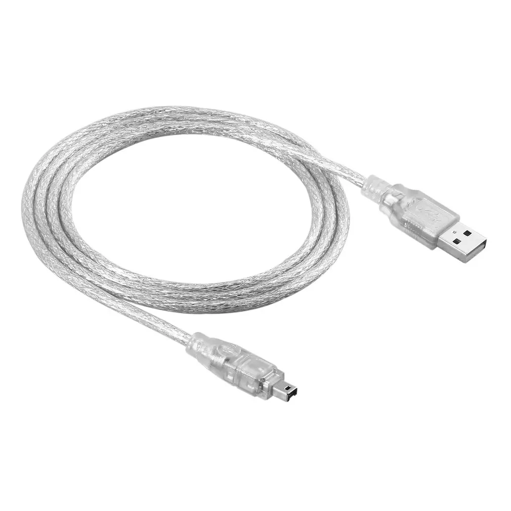 1.2м USB 2.0 Мужской кабель адаптера Firewire iEEE 1394 4 Pin iLink гибкий светлый белый