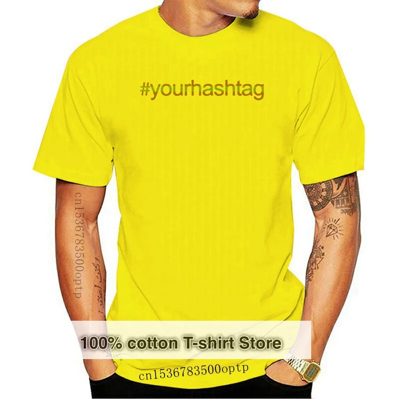Пользовательский Хэштег, футболка с золотым принтом, персонализированная унисекс модная Подарочная футболка Пользовательский Хэштег, футболка с золотым принтом, персонализированная унисекс модная Подарочная футболка