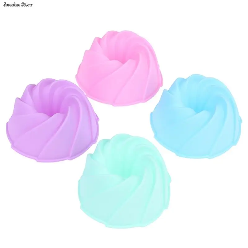 

1PC Muffin Cake Mold Round Shape Cupcake Cup Heat Resistant Nonstick Silicone Muffin Cup Mold Reusable Baking Tool Random Color