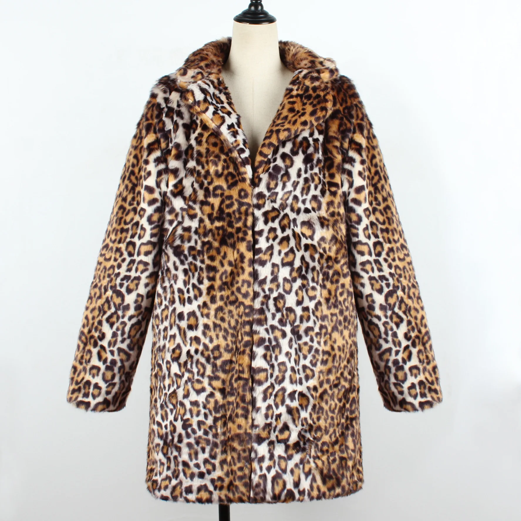 Leopard  Loose Long Fur Coat  Autumn and Winter Coat Winter Women's Coat Leopard Long Faux Fur Coat  Streetwear  Vintage Clothes