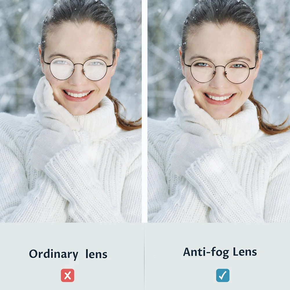 Anti Fog Lens HD Prescription Optical Lenses Myopia Hyperopia Cold Outdoor Defogger Glasses Fogging Eyeglasses Eyewear Reading