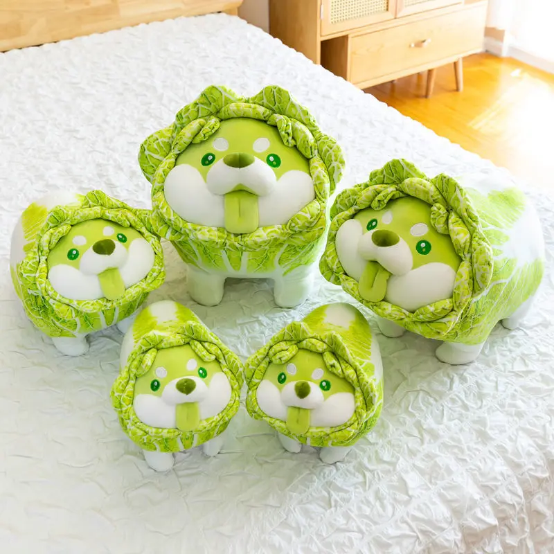 

Cabbage Shiba Inu Dog Cute Vegetable Fairy Anime Plush Toy Fluffy Stuffed Plant Soft Doll Kawaii Pillow Baby Kids Toys Gift