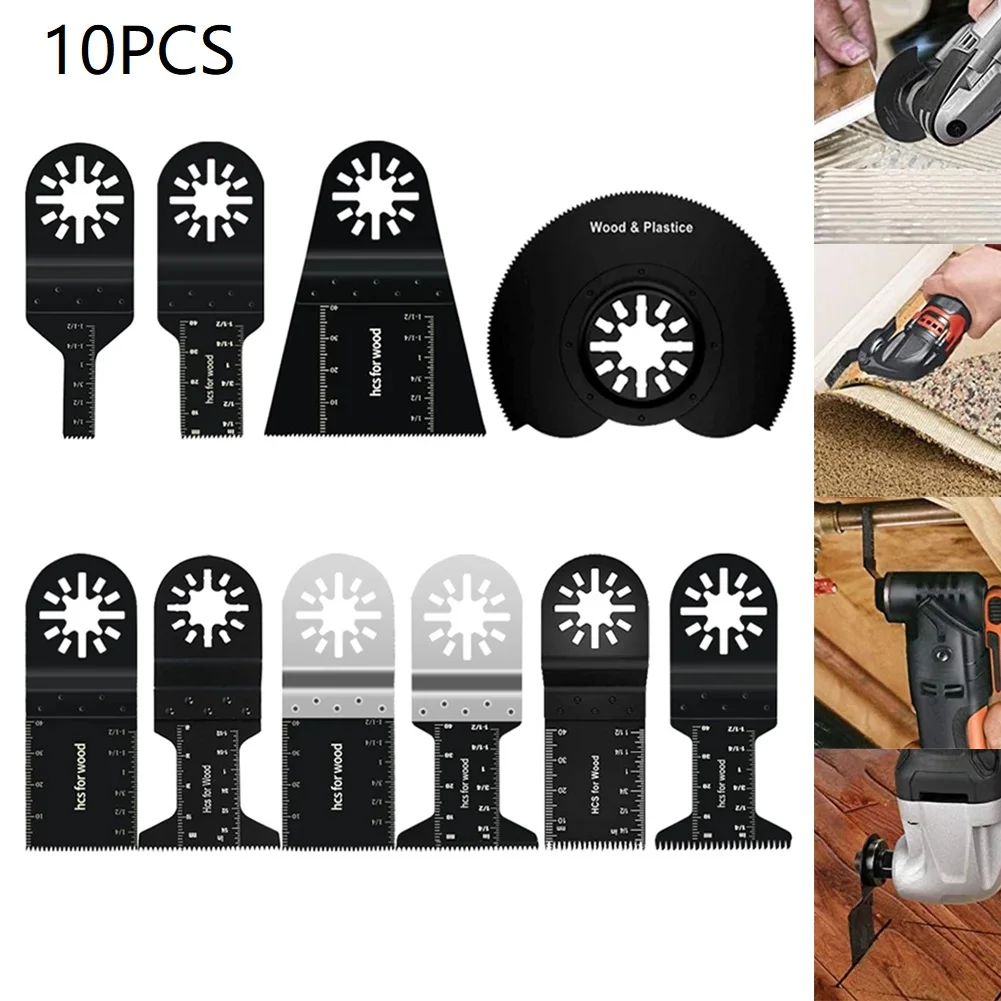

10pcs Oscillating Saw Blades 10-88mm High Carbon Steel Multifunction For Cutting Wooden Metal Plastic Drywall Power Tool Parts