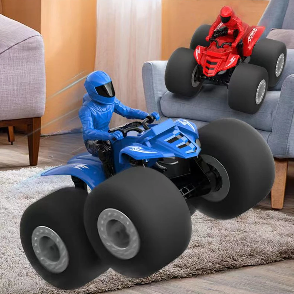 

Double E RC Car Remote Control Stunt Quad Bike 360 Degree Rotating Soft Sponge Tire Electric Motorcycle Vehicle Toy for Children