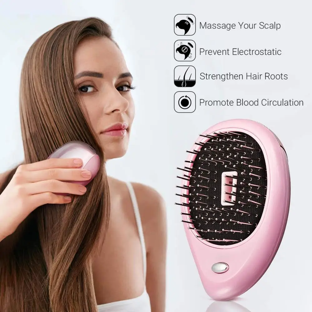 

Portable Ion Hairdressing Hair Brush Electric Acoustic Wave Vibrating Massage Comb Anti-Static Mini Straightening Hair Comb