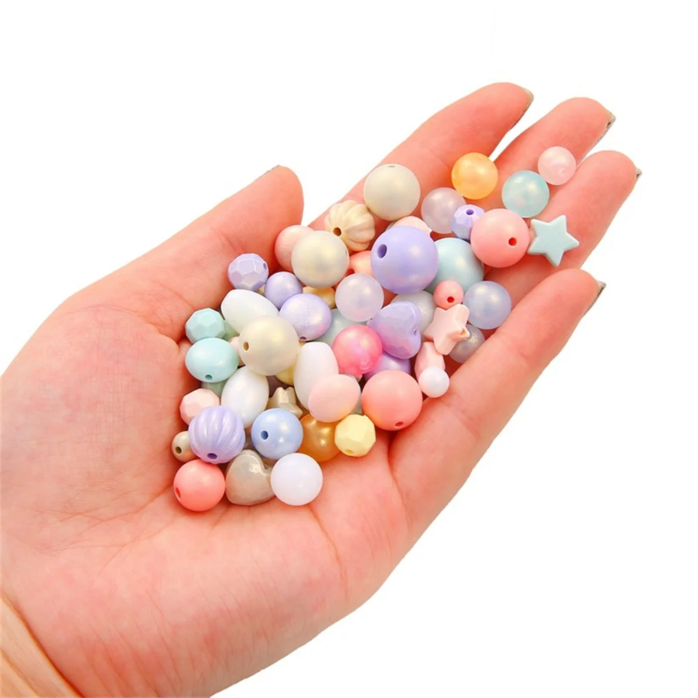 

Acrylic ice cream color round bead scattering diy handmade children's beaded jewelry accessories bracelet weaving