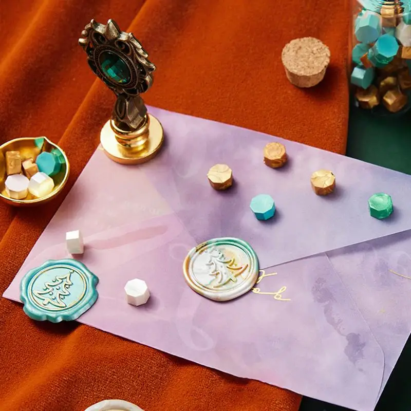 Vintage Wax Seal Stamps Box Kit Sealling Beads Spoon Set Pot Decorative Wedding Invitation Gifts DIY Craft Supplies |