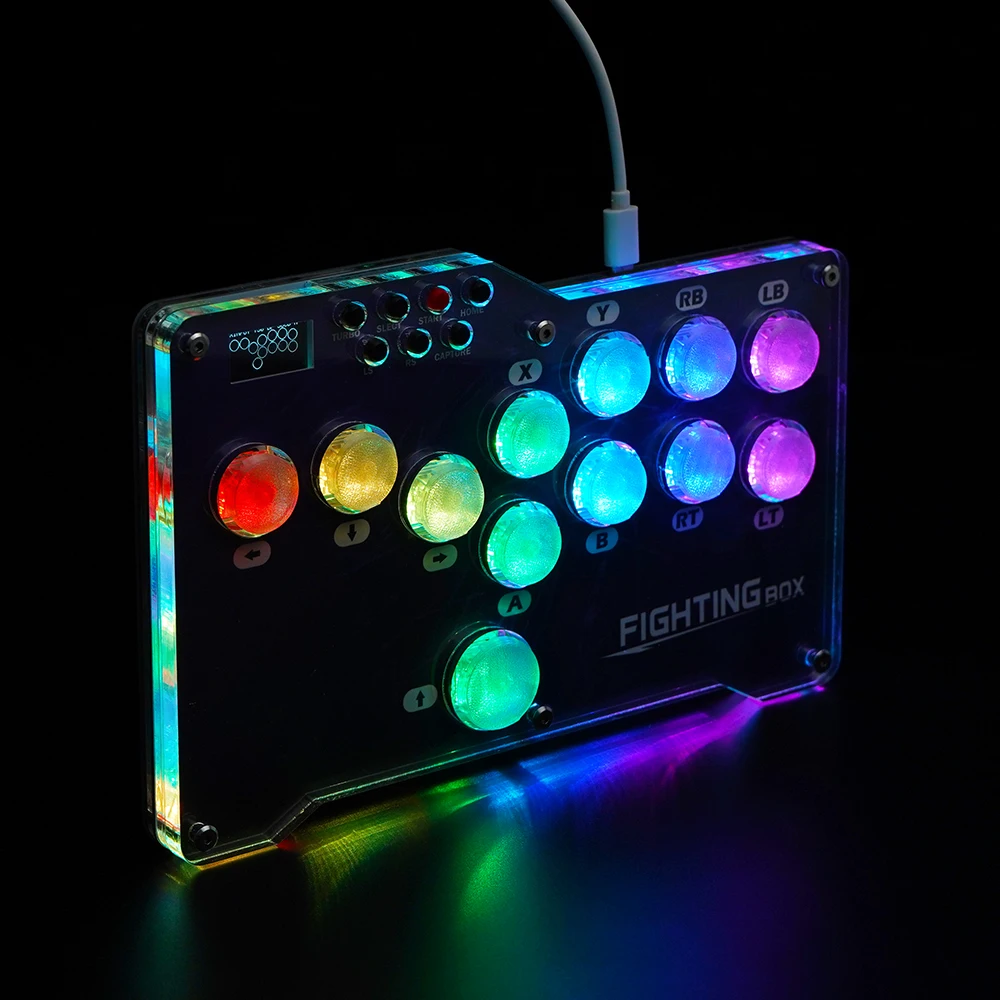 Fightingbox Mini HitBox WASD SOCD Fighting Stick LED Light C