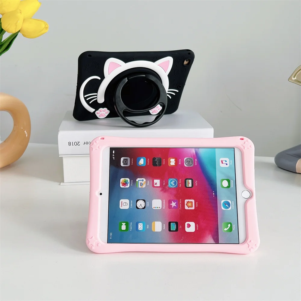 

Чехол для Xiaomi 5 6 Pro 2021 MiPad 5 6, мягкий силиконовый 11-дюймовый чехол с вращающейся подставкой, противоударный мягкий мультяшный чехол для планшета для детей