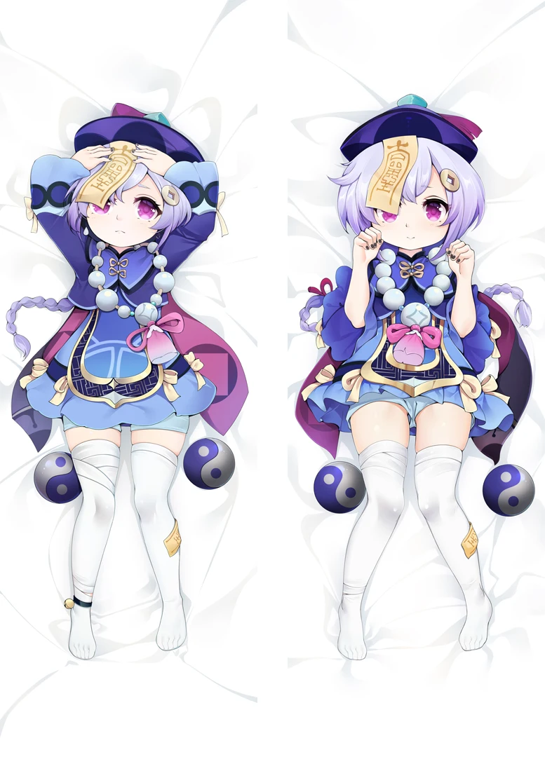

Милый обнимающий чехол Qiqi для подушки для тела, чехол для игры Genshin Impact Dakimakura подушка-отаку, мягкий чехол для подушки, подарки для комнаты