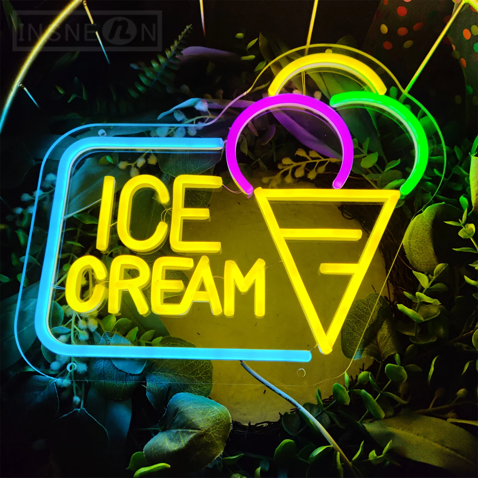 

Ice Cream LED Neon Signs Cold Drinks for Snack Shop Restaurant Kitchen Business Bar Wall Neon Sign Decor Gift LED Neon Decorate
