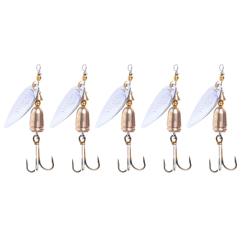 

5Pcs/Lot Spinner Fishing Lures Crank Baits 7.2CM-10G Metal Trout Spoon With Hooks For Carp Fishing