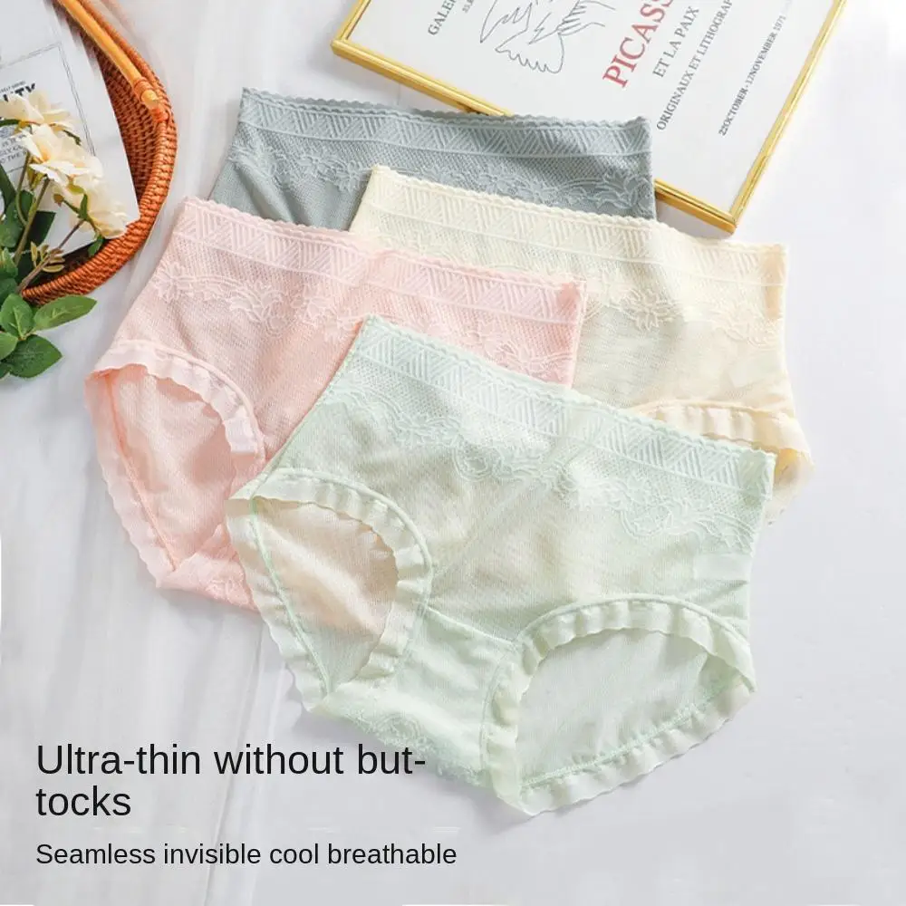 

Underwear Middle Waist Ruffles Underpant Flower Brief Women Thong Female Lingerie Traceless Panties Lace Panties