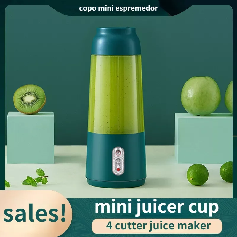 

Mini Juicer Cup 4cutter Portable USB Rechargeable Portable Food Mixer Smoothie Blender Processor Juice Squeezer Maker Extractor