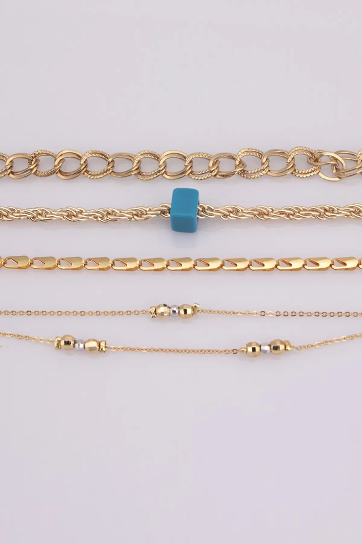 

Blue bead 4 Pcs Combination Bracelet 004