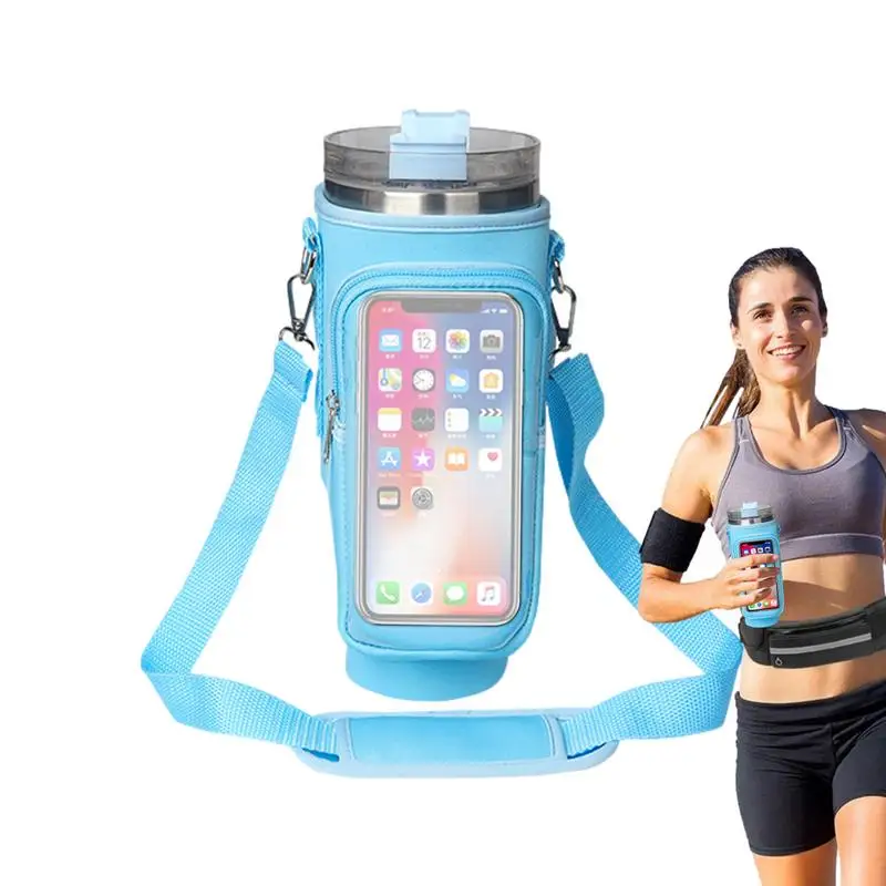 

Прозрачный держатель для бутылки с водой 30-40 унций с регулируемым ремешком