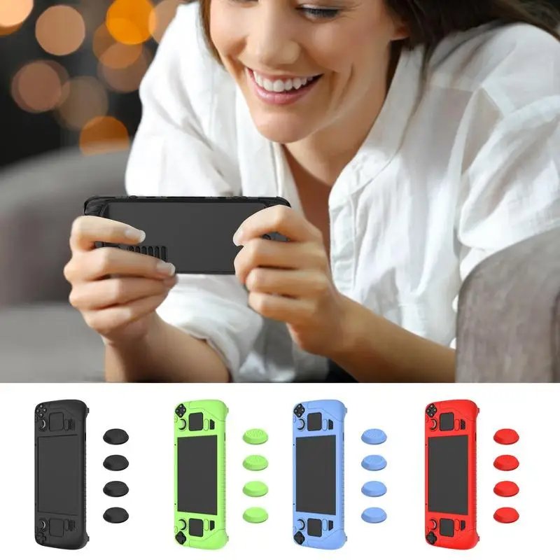 

Soft Silicone Thickened Protective Case ForSteam Deck Cover Shell Tpu Shockproof Anti-drop Shock Proof Frame With 4 Rocker Caps