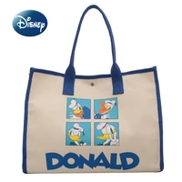 disney 2022 new mickey canvas handbag cartoon fashion womens shoulder bag luxury brand large capacity student shoulder bag