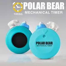 Blue Cartoon Polar Bear Digital Kitchen Timer Mechanical Manual Digital Timer Magnetic Countdown Timer Timing Tool