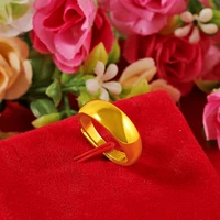 hoyon fashion style glossy rings couple rings wedding jewelry real 100 14k gold color jewelry ring