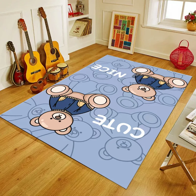 

Bedside Carpet Cute Cartoon Children's Floor Mat Carpet Living Room Baby Crawling Mat Bedroom Full Carpet Corridor Floor Track