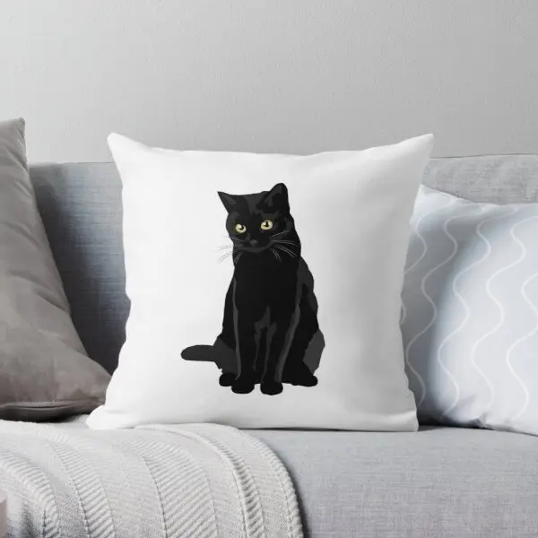 

Black Cat Printing Throw Pillow Cover Home Sofa Bed Wedding Decorative Office Anime Comfort Bedroom Car Pillows not include