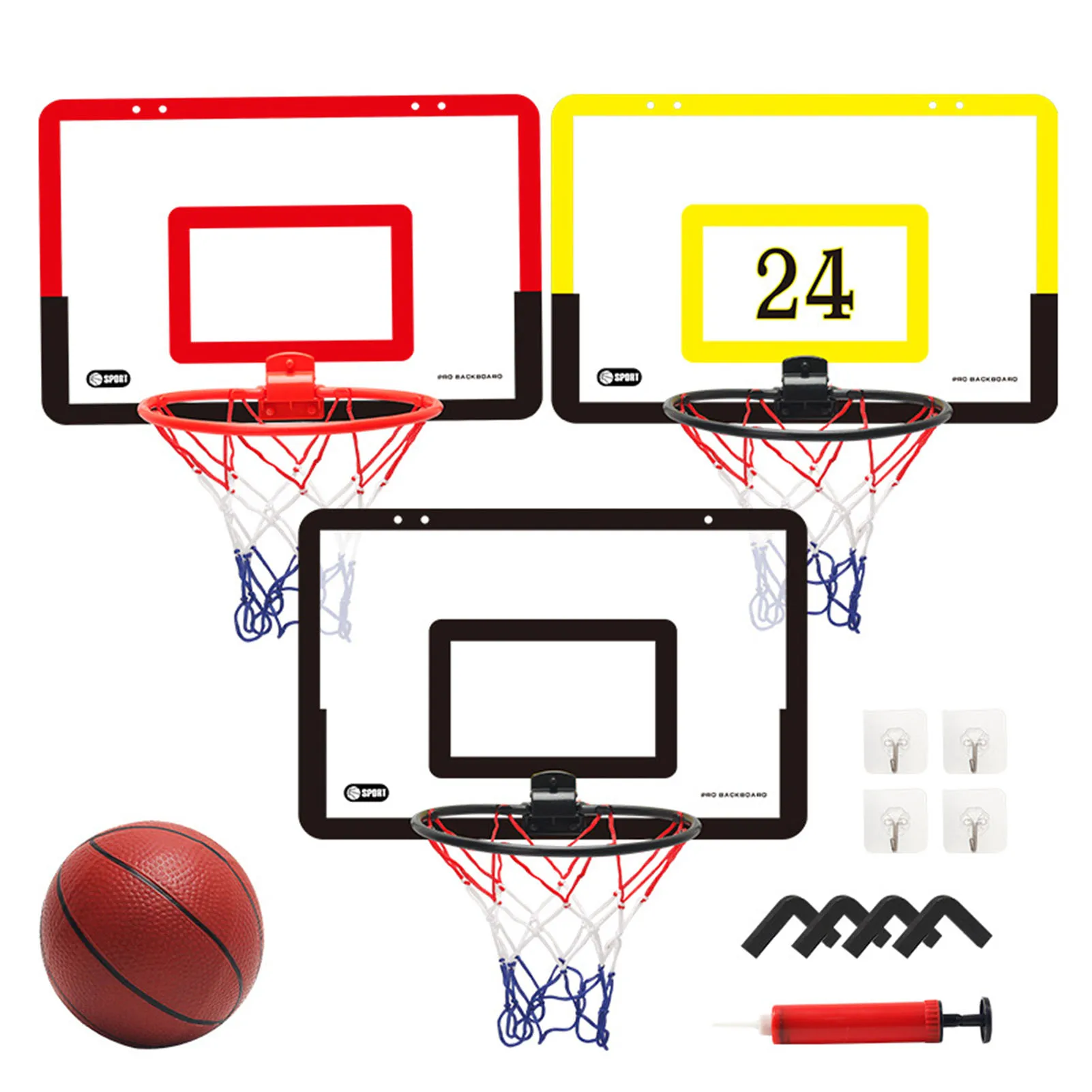 Basketball Hoop For Kids Wall Mount Basketball Hoop Set Punch Free Mini Basketball Board Toys For Door Boys Teens Adults Gifts