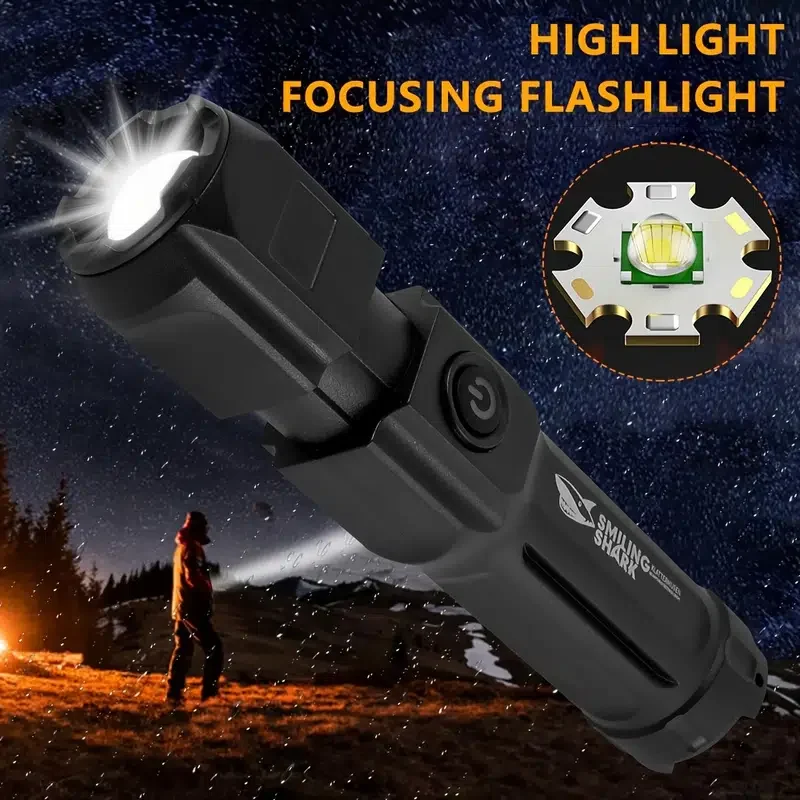 

HMTX 1pc USB Rechargeable Waterproof LED Torch Powerful Tactical 1000m Flashlight For Outdoor Activities
