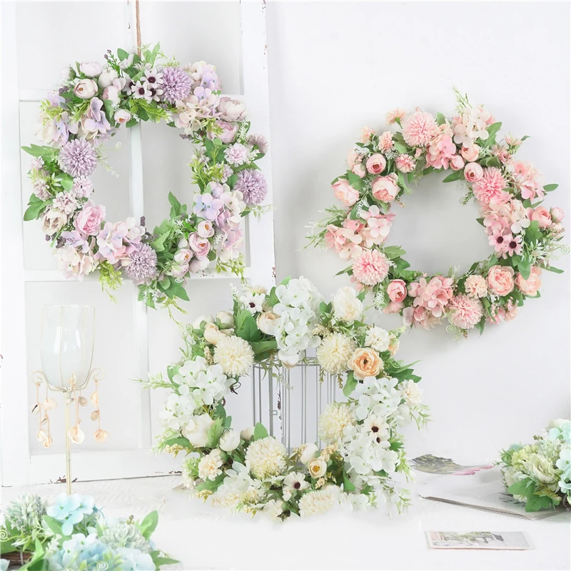 

Artificial Flower Garland Artificial Rose Flower Wreath For Window Outdoor Wedding