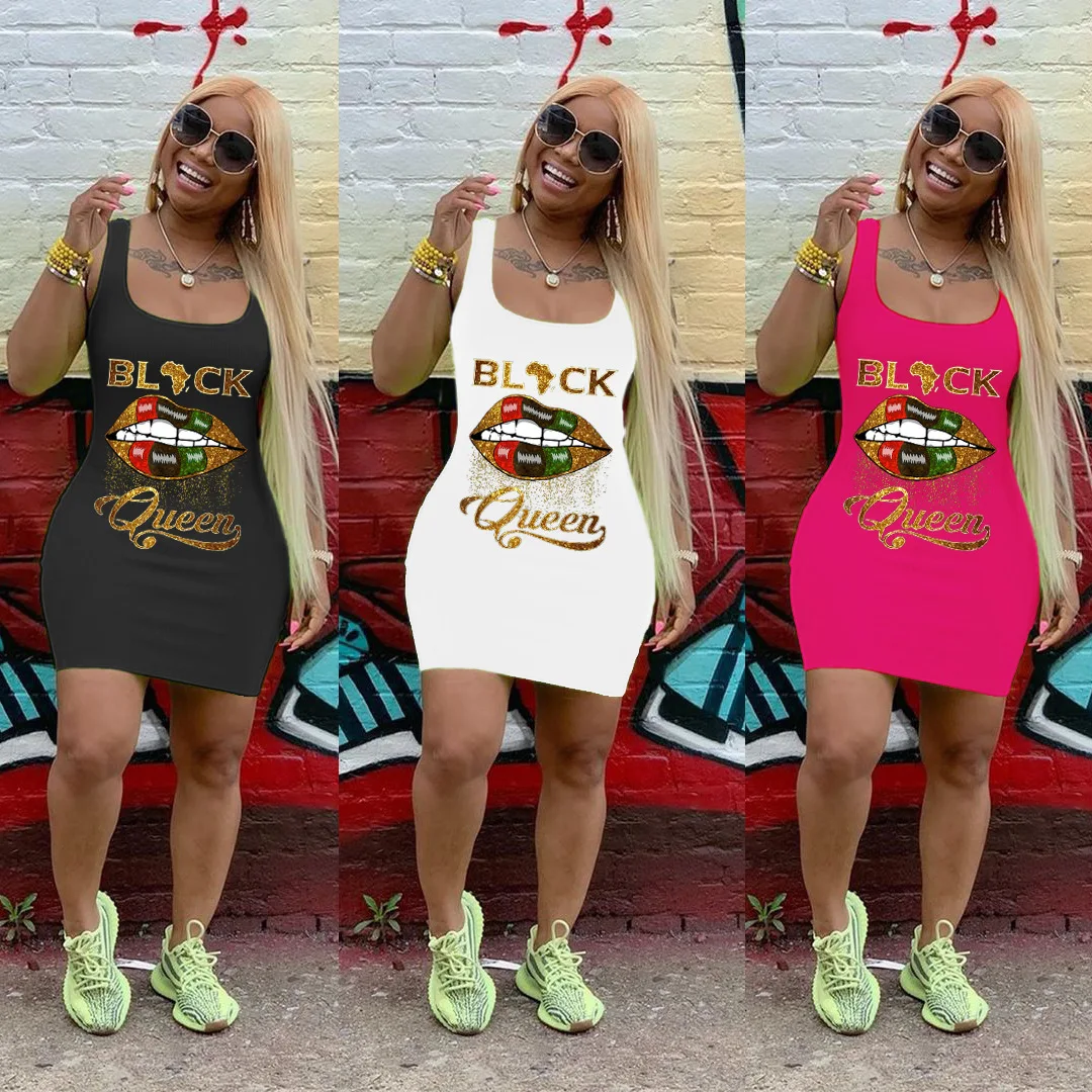 

Новинка лета 2023, сексуальное женское платье Y2k с принтом губ, облегающее мини-платье без рукавов с открытой спиной