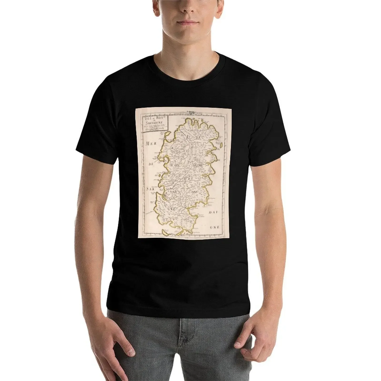 Винтажная футболка Sardinia Italy Map (1697) дешевые хлопковые футболки с рисунком для