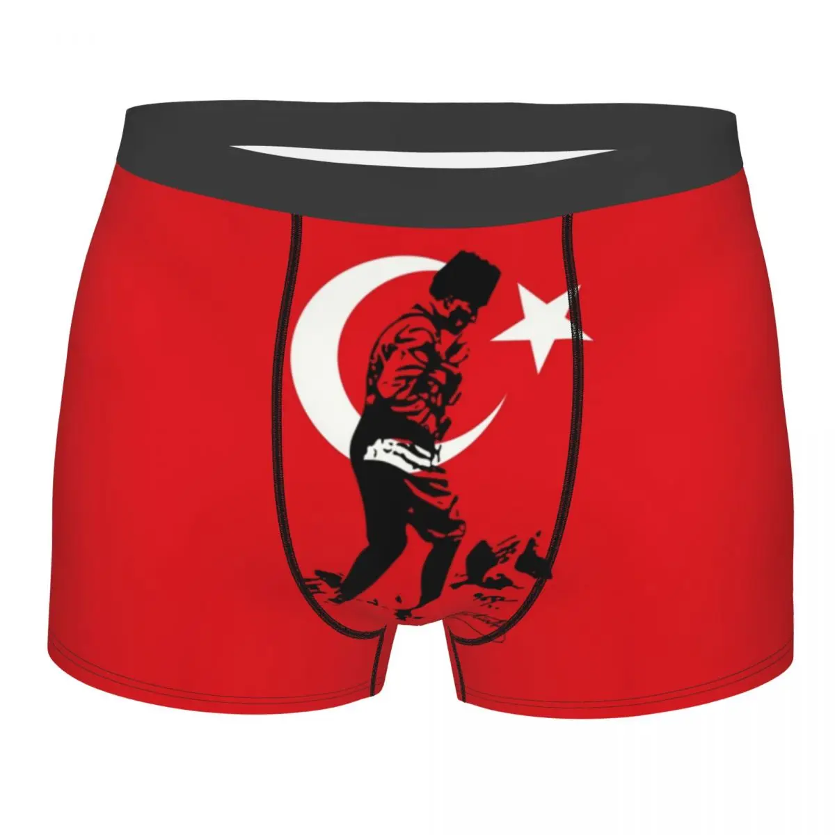 

Turkey Mustafa Kemal Ataturk Underwear Male Sexy Printed Customized Turkish Flag Boxer Shorts Panties Briefs Soft Underpants