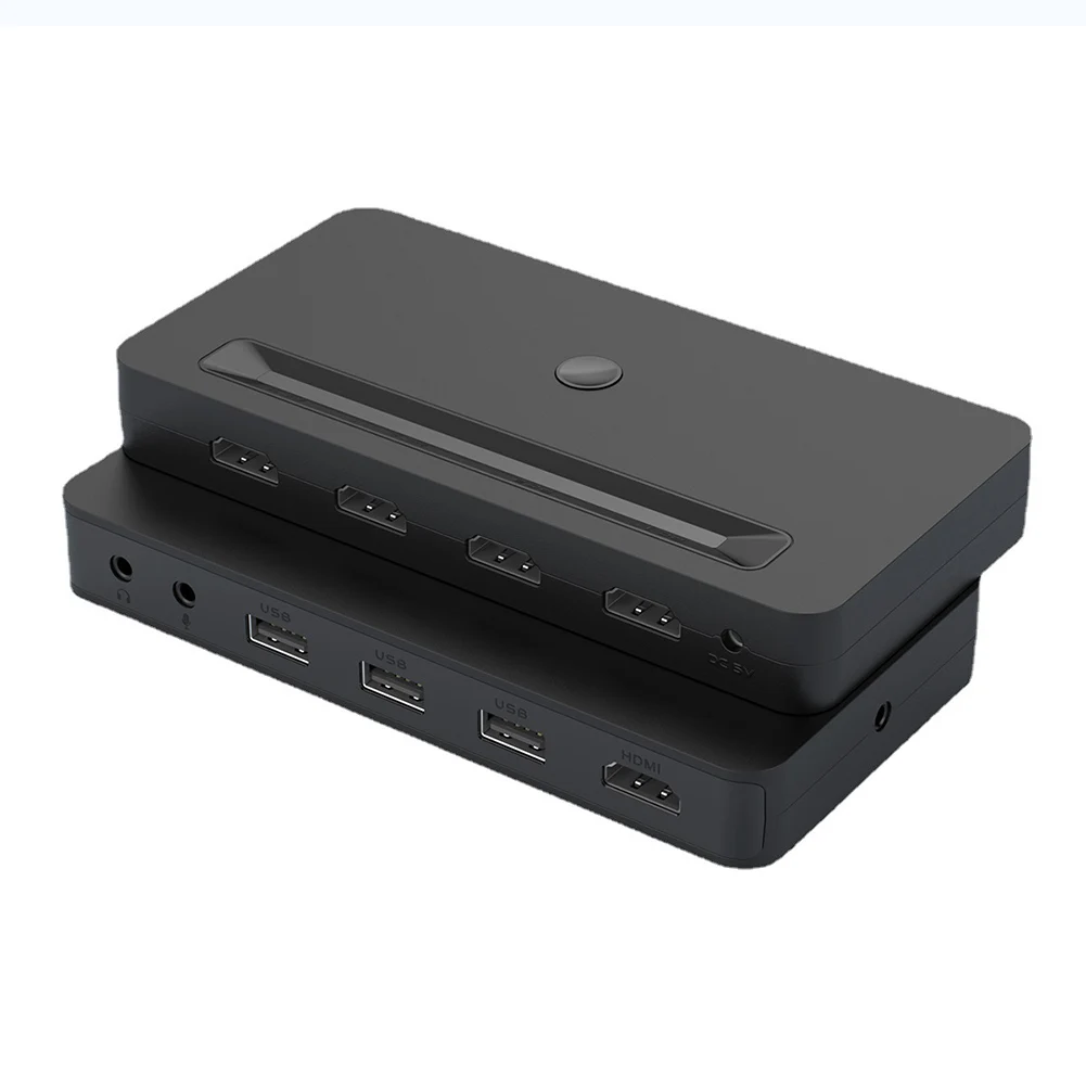 

HDMI-compatible/USB KVM Switch KVM Splitter Selector 4K 30Hz 4-in 1-out Free Drive for Shared Monitor Keyboard Mouse Printer