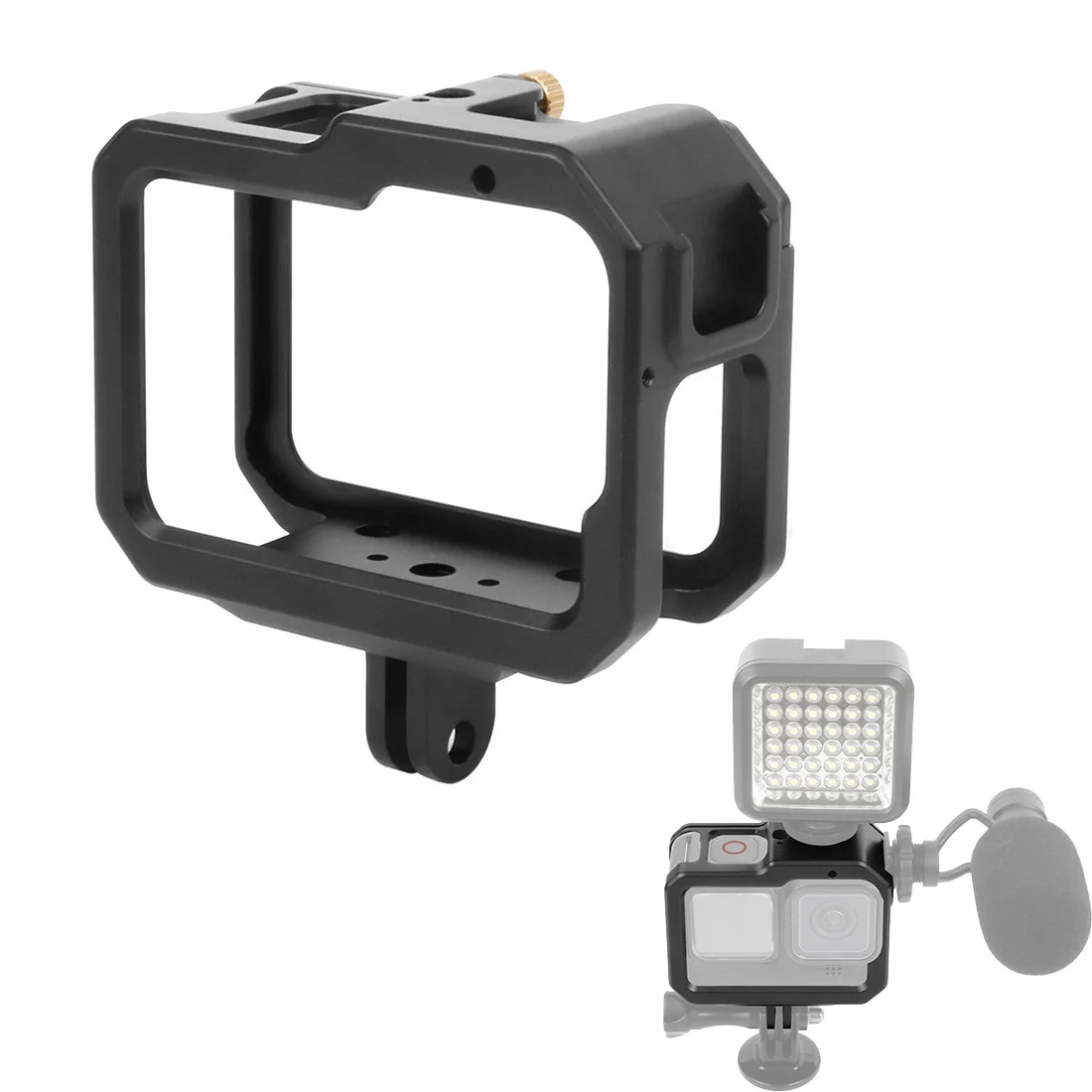 

Aluminum Alloy Case Cover Housing Cage with Cold Shoe Expension Adaptors UV Lens Filter for Gopro Hero 11 10 9 Action Cameras