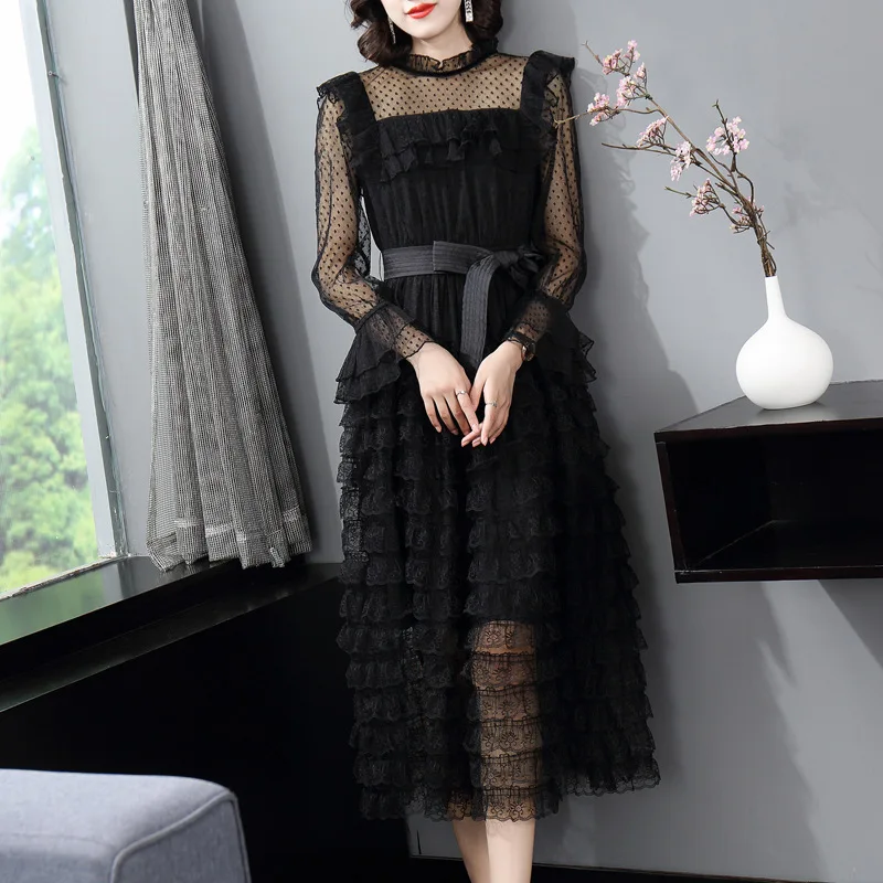 Hepburn Cake Dress Slim Fit Waist Show Thin Goddess Temperament Celebrity Dress Dress Women's Dress