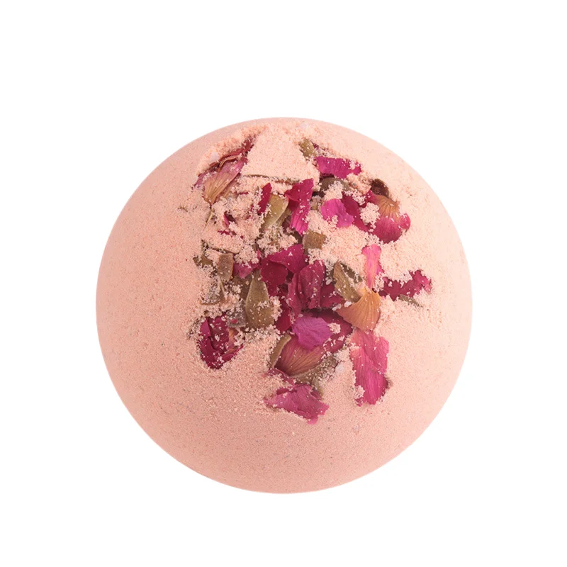 

100g Pink Rose Bath Bomb Natural Sea Salt Essential Oil Bath Bomb for Skin Moisturizing Bubble Bath Fizzies Spa for Women, Baby