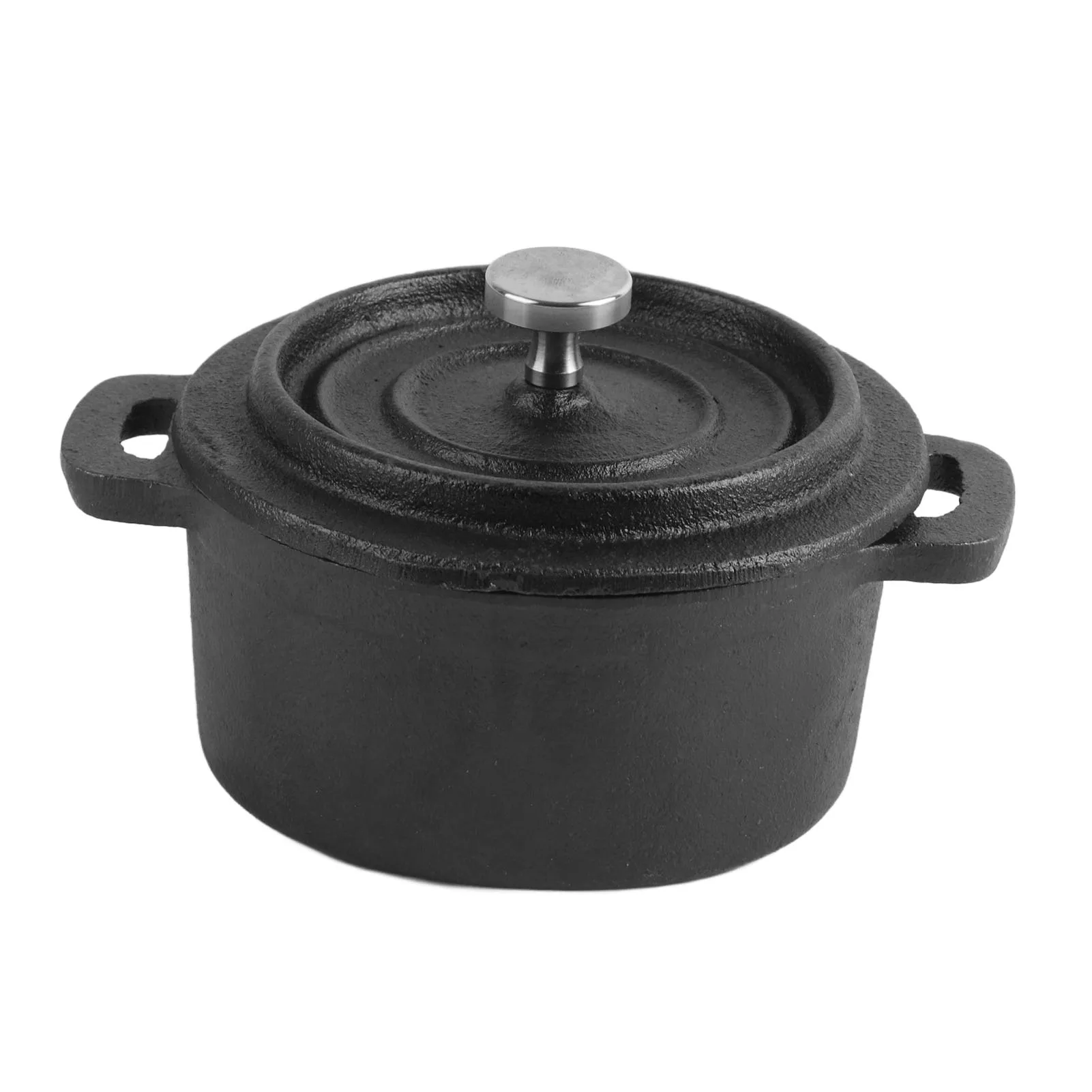 

Dutch Oven Double Traditional Style Thickened Ergonomic Handle Insulation Cast Iron Cooking Pot with Lid Diameter 10CM