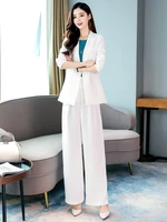 office lady white blazer and pant two pieces suits set female smart casual elegant jacket suit and trousers twinset outfits 2022